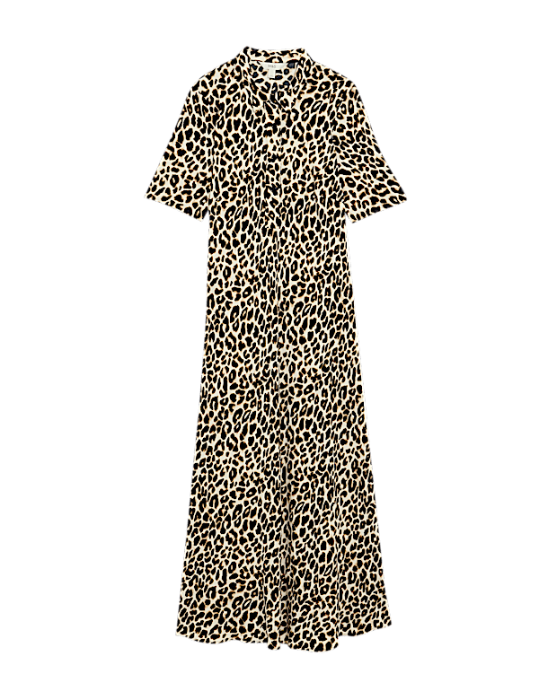 Animal Print Midaxi Shirt Dress
