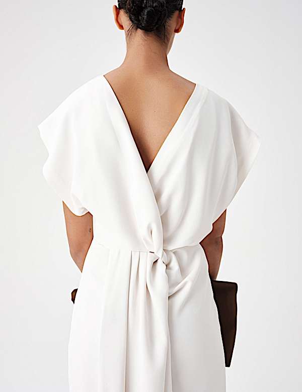 Satin Trail Back Mini Dress - AU