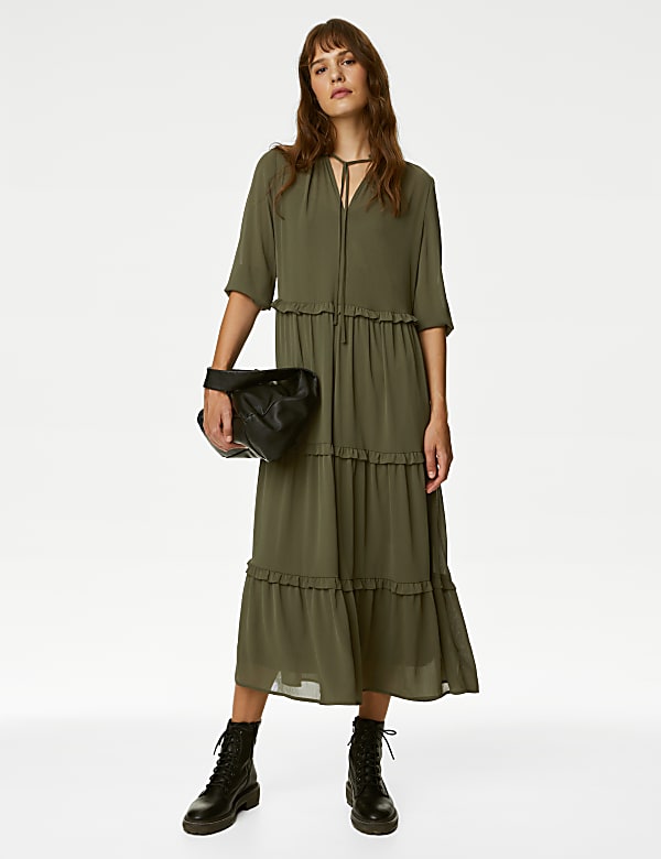 Khaki chiffon dress shop