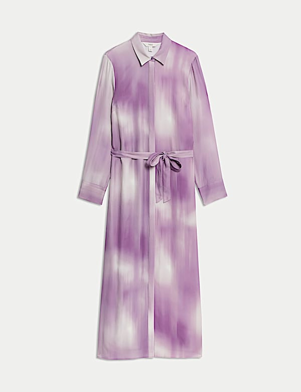 Satin Ombre Textured Midaxi Shirt Dress - AU