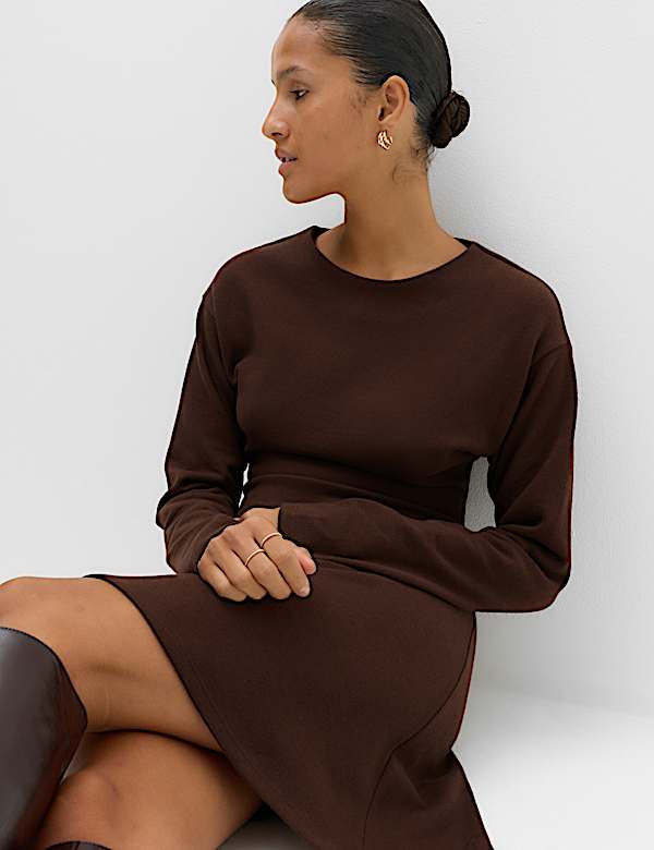 Cotton Rich Cosy Mini Skater Dress - CA