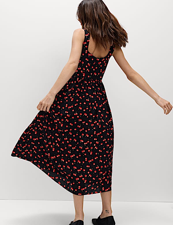 Printed Corset Waisted Dress - BE
