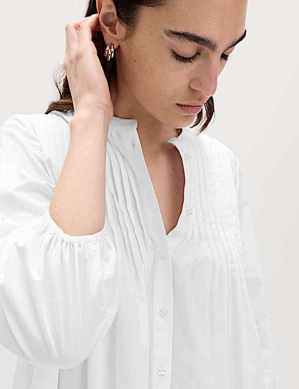 Pure Cotton Pintuck Mini Relaxed Dress - AU