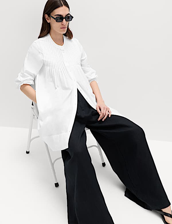 Pure Cotton Pintuck Mini Relaxed Dress - AU