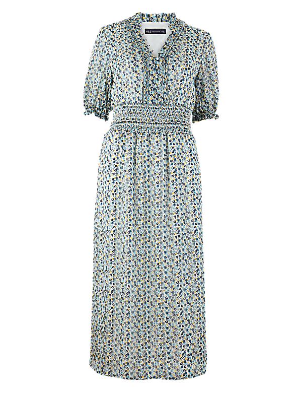 Ditsy Floral Print Waisted Dress