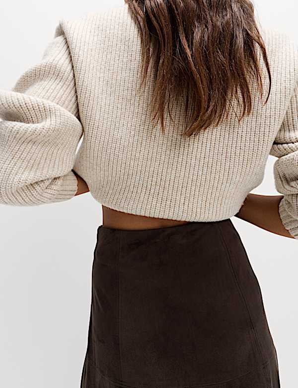 Suedette Maxi A-Line Skirt