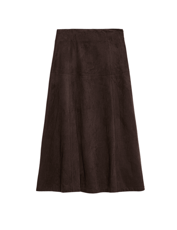 Suedette Maxi A-Line Skirt