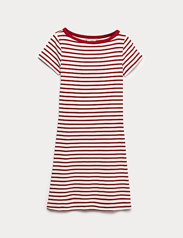 Cotton Rich Striped Mini Column Dress - CY