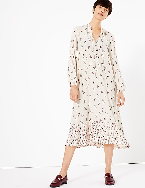 Printed Relaxed Midi Dress
