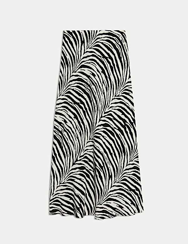 Jupe midi coupe longue &agrave; imprim&eacute; animal - LU