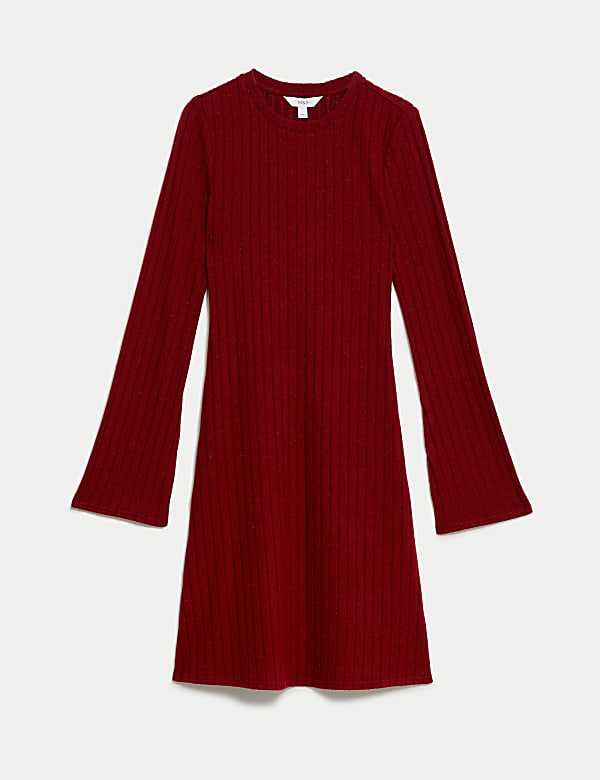 Jersey Ribbed Mini Skater Dress - JE