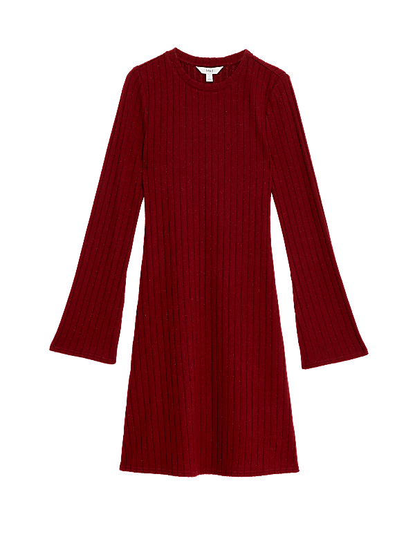 Jersey Ribbed Mini Skater Dress