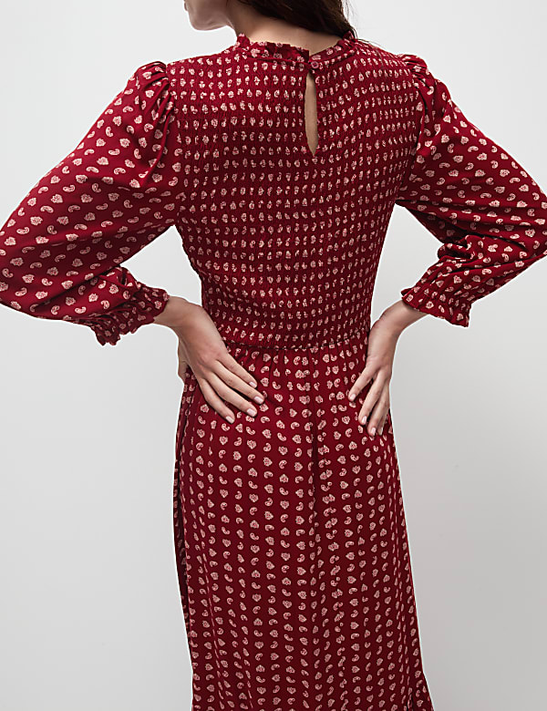 Robe midi &agrave; taille ajust&eacute;e avec imprim&eacute; - LU