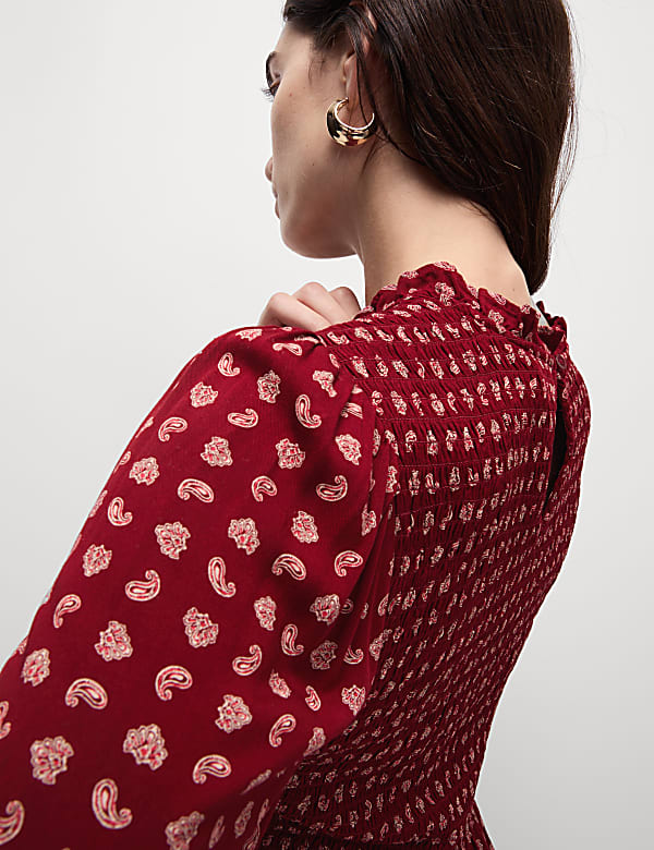 Robe midi &agrave; taille ajust&eacute;e avec imprim&eacute; - LU