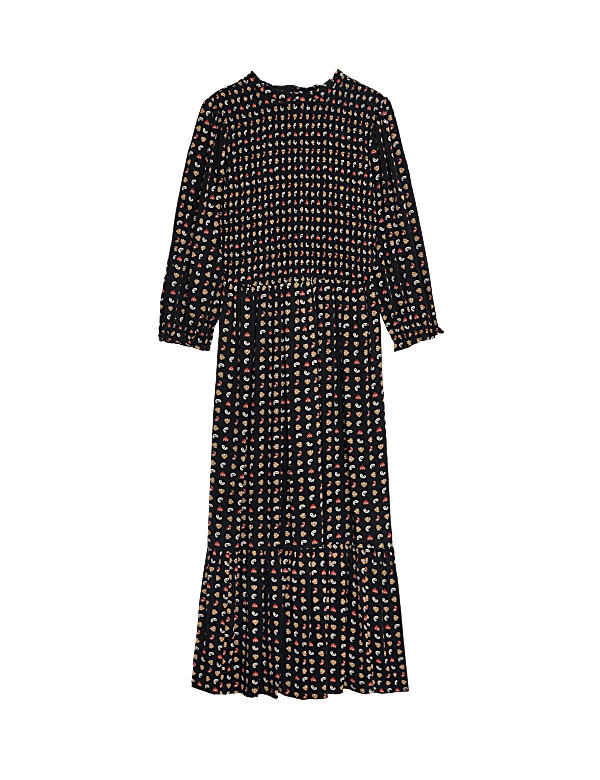 Printed Midi Waisted Dress