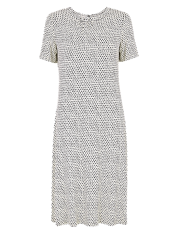 Jersey Printed Knee Length Swing Dress