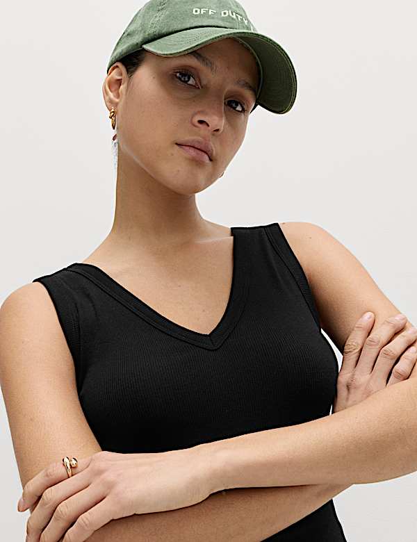 Cotton Rich V-Neck Midi Column Dress - BN