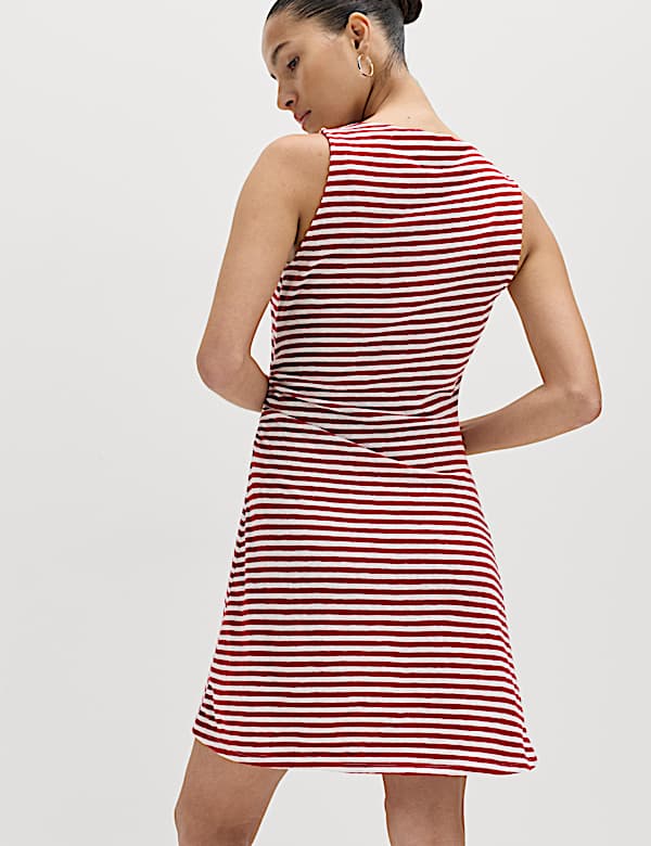 Cotton Rich Striped Mini Column Dress - AL