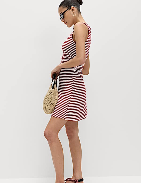 Cotton Rich Striped Mini Column Dress - AL