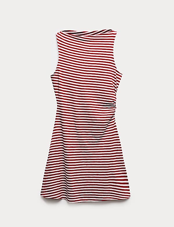 Cotton Rich Striped Mini Column Dress - AL
