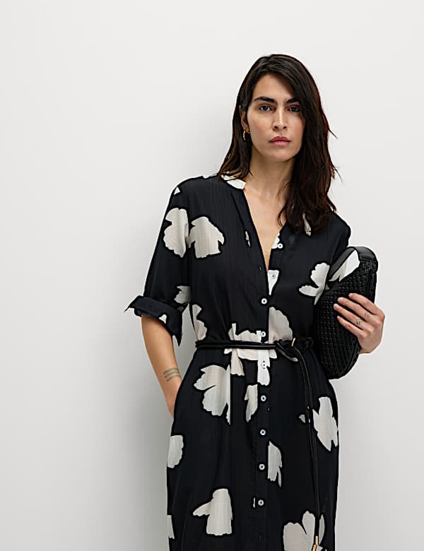 Lyocell Rich Printed Midi Relaxed Dress