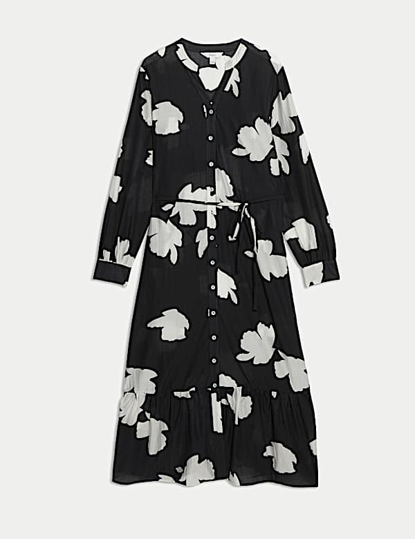 Lyocell Rich Printed Midi Relaxed Dress - TW