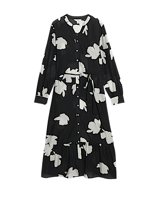 Lyocell Rich Printed Midi Relaxed Dress