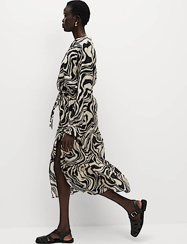 Lyocell Rich Printed Midi Relaxed Dress - CZ