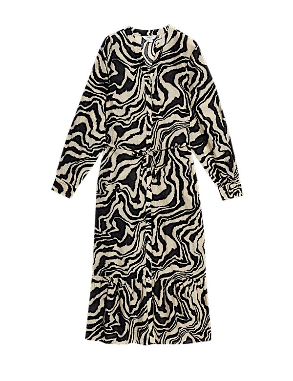 Lyocell Rich Printed Midi Relaxed Dress