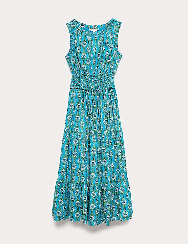 Pure Cotton Floral Midi Waisted Dress - CY