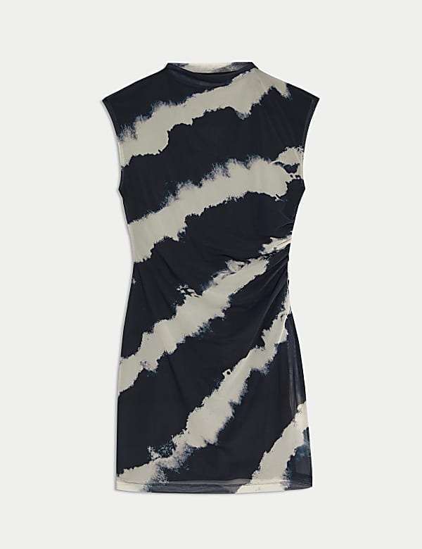 Mesh Jersey Printed Mini Dress - IL