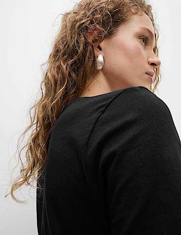 Pure Cotton Shirred Midi Waisted Dress - JP