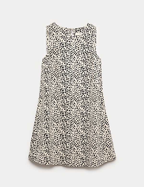 Denim Animal Print Mini Swing Dress - BE