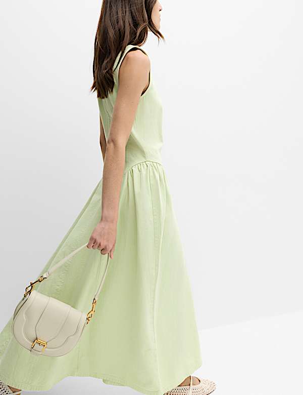 Denim Maxi Drop Waist Dress