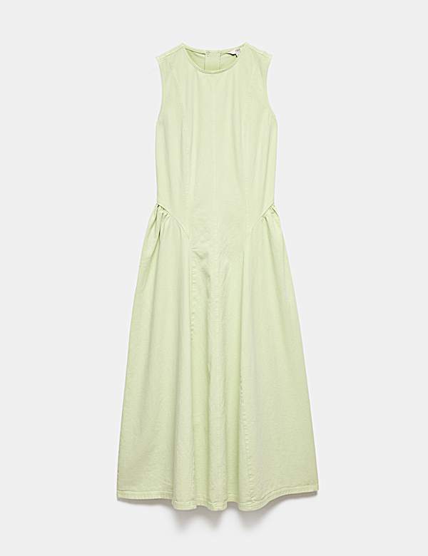 Denim Maxi Drop Waist Dress - AL