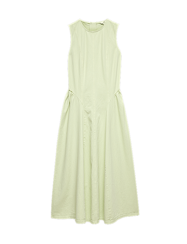 Denim Maxi Drop Waist Dress