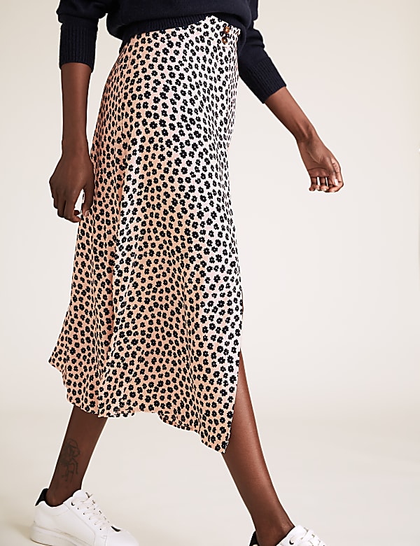 Ditsy Floral Midi A-Line Skirt