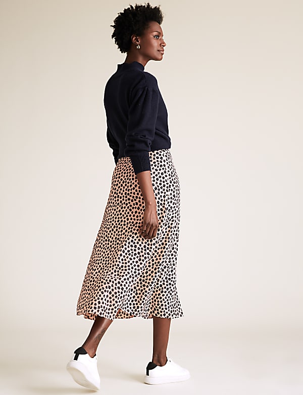 Ditsy Floral Midi A-Line Skirt