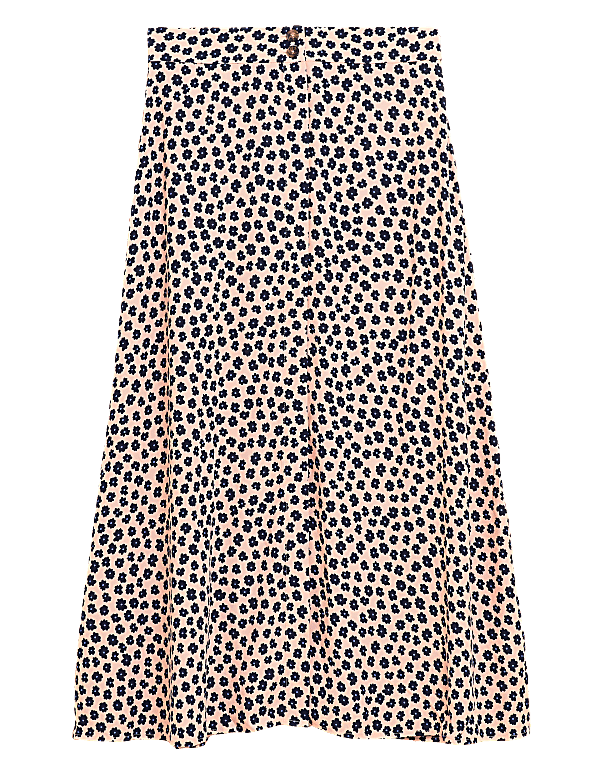 Ditsy Floral Midi A-Line Skirt