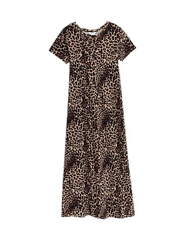Pure Cotton Printed Midi T-Shirt Dress