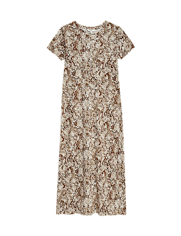 Pure Cotton Printed Midi T-Shirt Dress