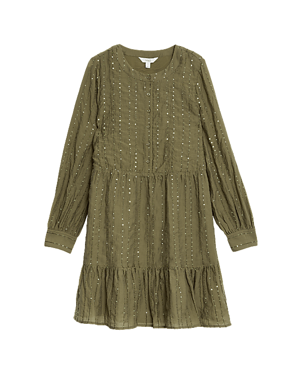 Lyocell Rich Sequin Mini Waisted Dress