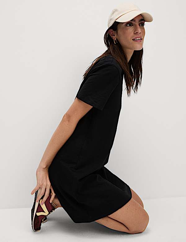Pure Cotton Mini T-Shirt Dress - CA