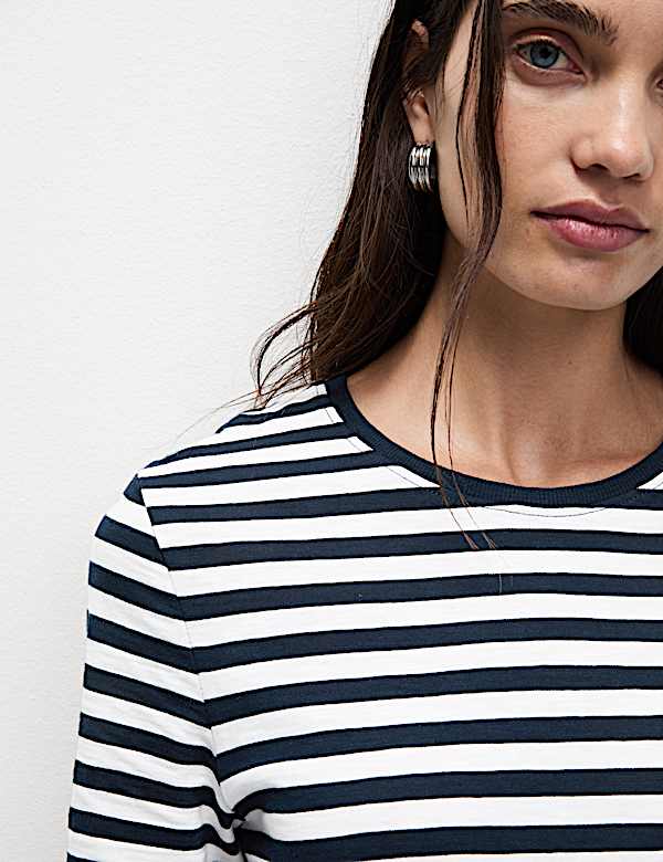 Pure Cotton Striped Mini T-Shirt Dress - NL