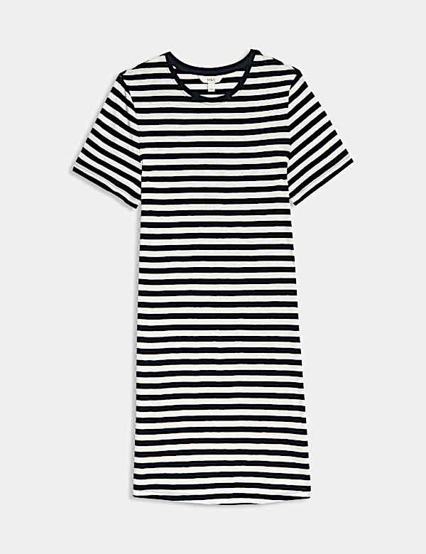 Pure Cotton Striped Mini T-Shirt Dress - NL