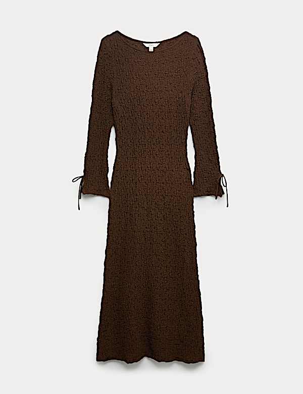 Cotton Rich Textured Midi Column Dress - DK