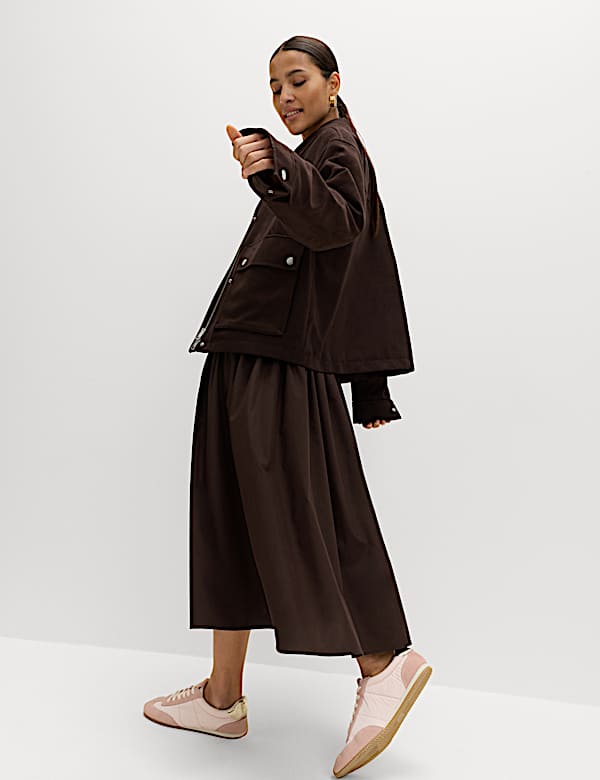 Jersey Ribbed Midi Drop Waist Dress - CA