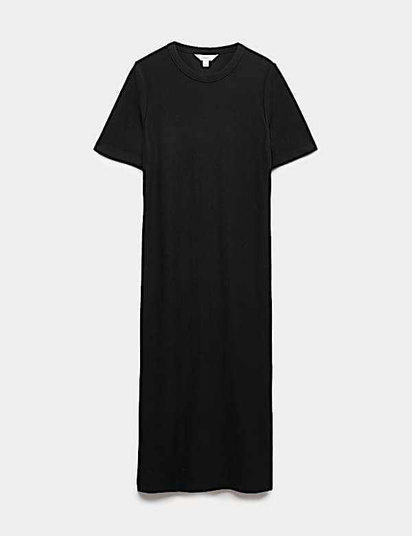 Jersey Ribbed Midi T-Shirt Dress - CA