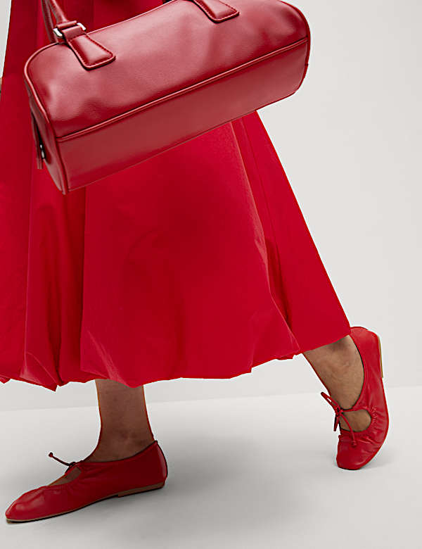 Rok Midi Hem Gelembung Katun Murni - ID