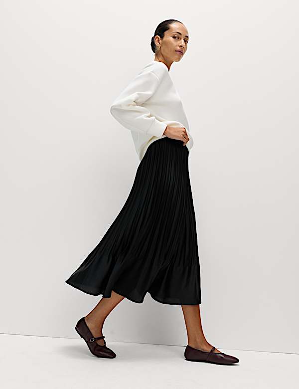 Pleated Midaxi Skirt